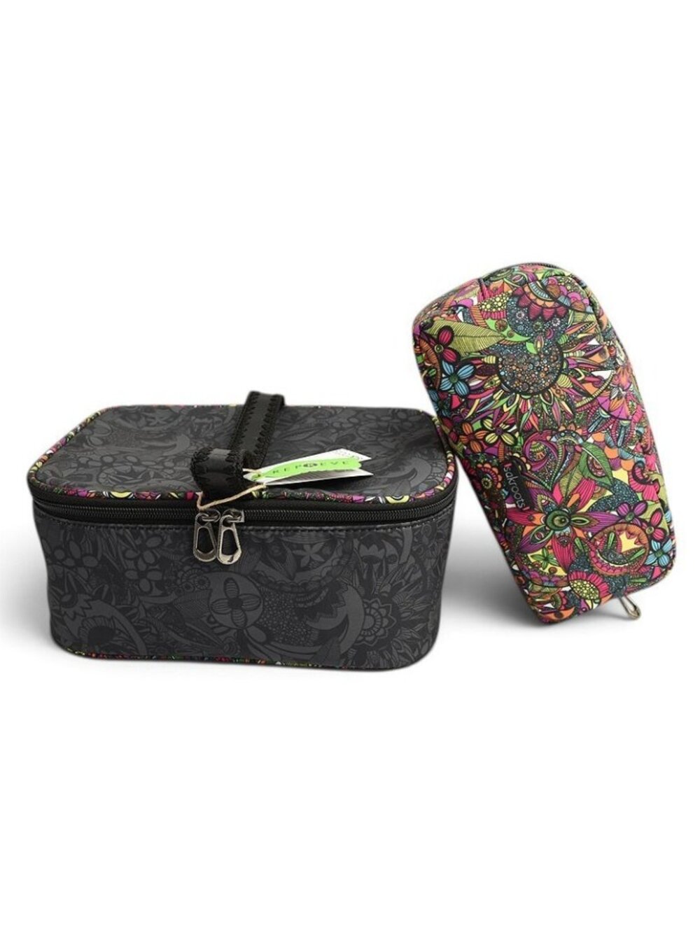 SAKROOTS Black Tonal Spirit Desert ON THE GO 2-in1 Cosmetic Bag Case NWT
